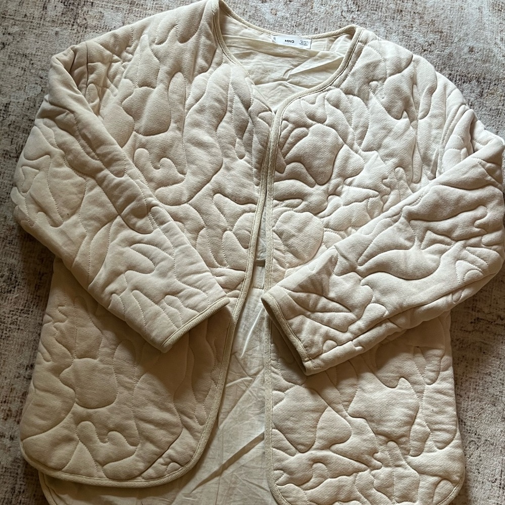 Mango Cream Quilted Coat